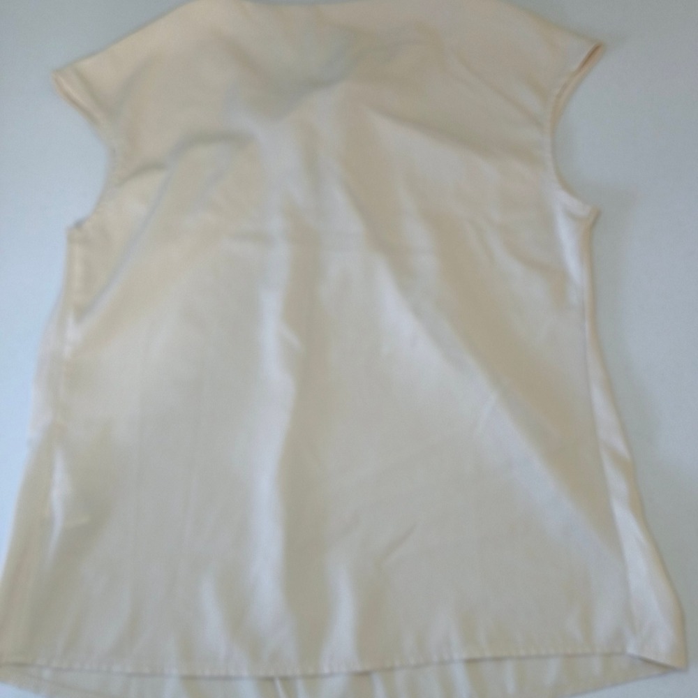SHEIN Cream Twisted Knot Neck Sleeveless Blouse Cap Sleeve Top Size M Medium - Picture 6 of 6